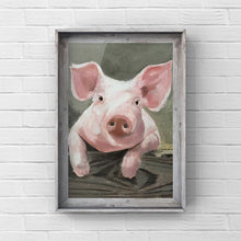 Load image into Gallery viewer, Pig Painting, Pig Wall art, Pig Canvas Print, Pig Fine Art, from original oil painting by James Coates