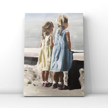 Load image into Gallery viewer, Sisters Painting, Best Friends Art, Siblings Poster, Wall Art, Canvas Print by James Coates