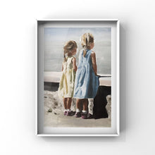 Load image into Gallery viewer, Sisters Painting, Best Friends Art, Siblings Poster, Wall Art, Canvas Print by James Coates