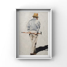 Load image into Gallery viewer, Old Man walking Painting, Prints, Canvas, Posters, Originals, Commissions - Fine Art - from original oil painting by James Coates