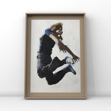 Load image into Gallery viewer, Girl Jumping Painting , girl Wall art, Canvas Print, Fine Art - from original oil painting by James Coates