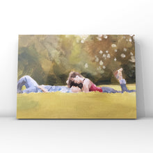 Load image into Gallery viewer, Couple in field - Painting - Poster - Wall art - Canvas Print - Fine Art - from original oil painting by James Coates