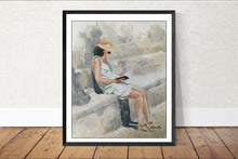 Load image into Gallery viewer, Woman reading Painting , PRINTS, Canvas, Posters, Fine Art, commissions, from original oil painting by James Coates