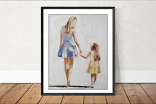 Load image into Gallery viewer, Mother and daughter - Painting -Wall art - Canvas Print - Fine Art - from original oil painting by James Coates