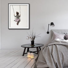 Load image into Gallery viewer, Girl swinging Painting - Poster - Wall art - Canvas Print - Fine Art - from original oil painting by James Coates