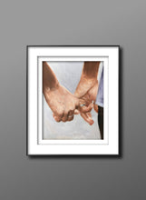 Load image into Gallery viewer, Love Painting, Holding hands Poster, couple Wall art , Canvas Print , Fine Art - from original oil painting by James Coates