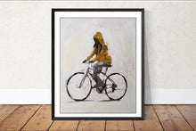 Load image into Gallery viewer, Riding a bike Painting - poster - Wall art - Canvas Print - Fine Art - from original oil painting by James Coates