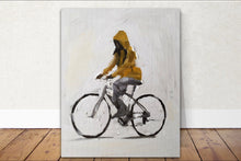 Load image into Gallery viewer, Riding a bike Painting - poster - Wall art - Canvas Print - Fine Art - from original oil painting by James Coates