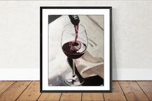 Load image into Gallery viewer, Red Wine Painting , Still life art, Prints, Originals, Fine Art from original oil painting by James Coates