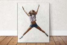 Load image into Gallery viewer, Girl Jumping for Joy, girl Painting, Wall art, Canvas Print - Fine Art - from original oil painting by James Coates