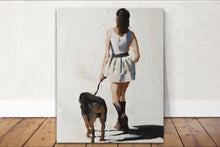 Load image into Gallery viewer, Girl and dog Painting, woman art, dog Poster, Print, Fine Art - from original oil painting by James Coates