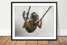Load image into Gallery viewer, Girl swinging Painting, Prints, Canvas, Posters, Originals, Commissions - Fine Art - from original oil painting by James Coates