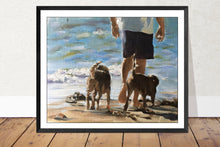 Load image into Gallery viewer, Beach Dog Painting - Dog art - Dog Print - Fine Art - from original oil painting by James Coates