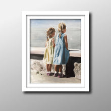 Load image into Gallery viewer, Sisters Painting, Best Friends Art, Siblings Poster, Wall Art, Canvas Print by James Coates