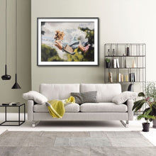 Load image into Gallery viewer, Girl on swing - Painting - Poster - Wall art - Canvas Print - Fine Art - from original oil painting by James Coates