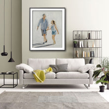 Load image into Gallery viewer, Daddy and daughter - Painting -Wall art - Canvas Print - Fine Art - from original oil painting by James Coates