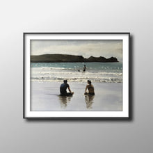 Load image into Gallery viewer, Couple on beach Painting, Beach art, Beach Prints, Fine Art - from original oil painting by James Coates