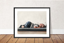 Load image into Gallery viewer, Baby sleeping Painting, sleeping baby Poster, baby Wall art, children Canvas Print, Fine Art, from original oil painting by James Coates