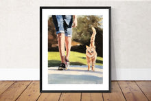 Load image into Gallery viewer, Cat and human Painting , cat Poster, Wall art, Canvas Print, Fine Art - from original oil painting by James Coates
