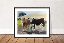 Load image into Gallery viewer, Cows Painting, Cow art, Cow Print, Fine Art - from original oil painting by James Coates