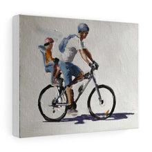 Load image into Gallery viewer, A Bike ride with Dad Painting, family art, family Poster, Cycling Print - Fine Art - from original oil painting by James Coates