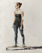 Load image into Gallery viewer, Woman on skateboard Painting, PRINTS, Canvas, Posters, Commissions, Fine Art - from original oil painting by James Coates