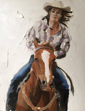 Load image into Gallery viewer, Woman Horse Riding Painting, Prints, Canvas, Posters, Originals, Commissions, Fine Art - from original oil painting by James Coates