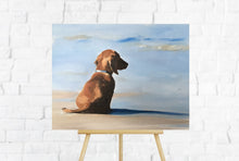Load image into Gallery viewer, Dachshund Canvas Wall Art Print of Dachshund on Beach 16 x 20 inches