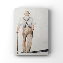 Load image into Gallery viewer, Old man Painting, Old man with cane Poster, man with cane Wall art , Canvas Print - Fine Art - from original oil painting by James Coates
