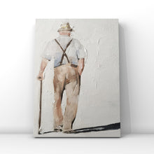 Load image into Gallery viewer, Old man Painting, Old man with cane Poster, man with cane Wall art , Canvas Print - Fine Art - from original oil painting by James Coates
