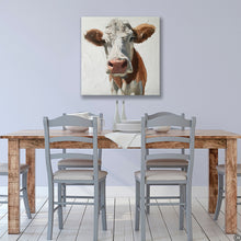 Load image into Gallery viewer, Brown and White Cow - Canvas Wall Art Print
