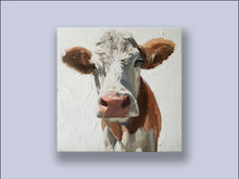 Load image into Gallery viewer, Brown and White Cow - Canvas Wall Art Print
