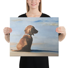 Load image into Gallery viewer, Dachshund Canvas Wall Art Print of Dachshund on Beach 16 x 20 inches
