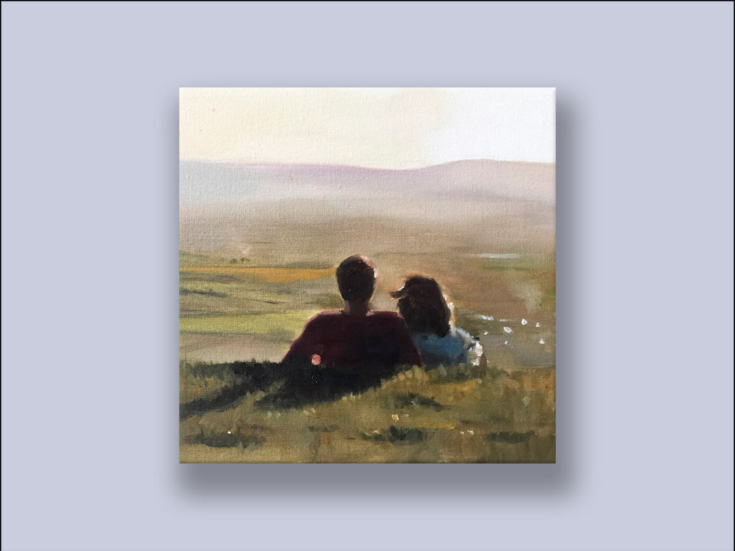 Couple on Hillside - Canvas Wall Art Print