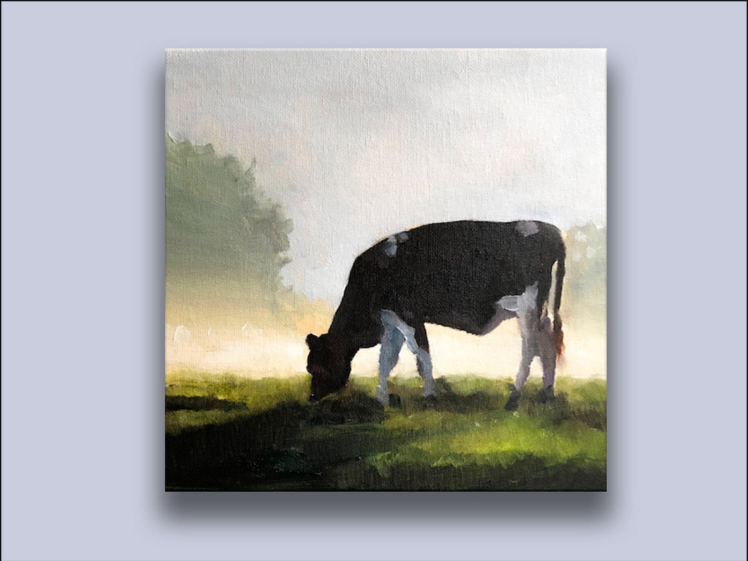 Morning Cow - Canvas Wall Art Print