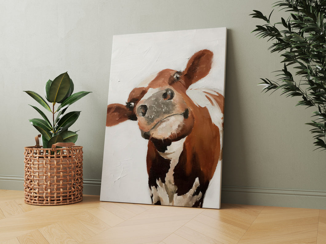 Curious Cow - A2 Canvas Print