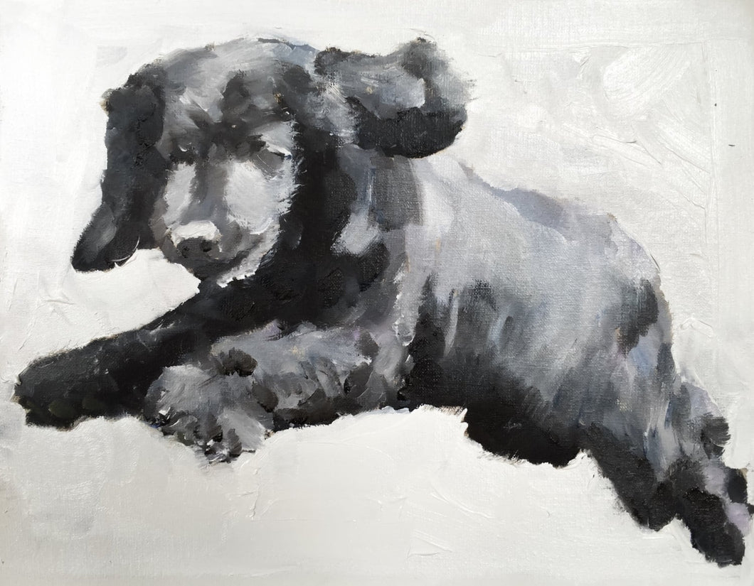 Labrador Puppy Painting  -Dog art - Dog Prints - Fine Art - from original oil painting by James Coates