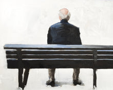 Load image into Gallery viewer, Man on bench - Painting - Poster - Wall art - Canvas Print - Fine Art - from original oil painting by James Coates
