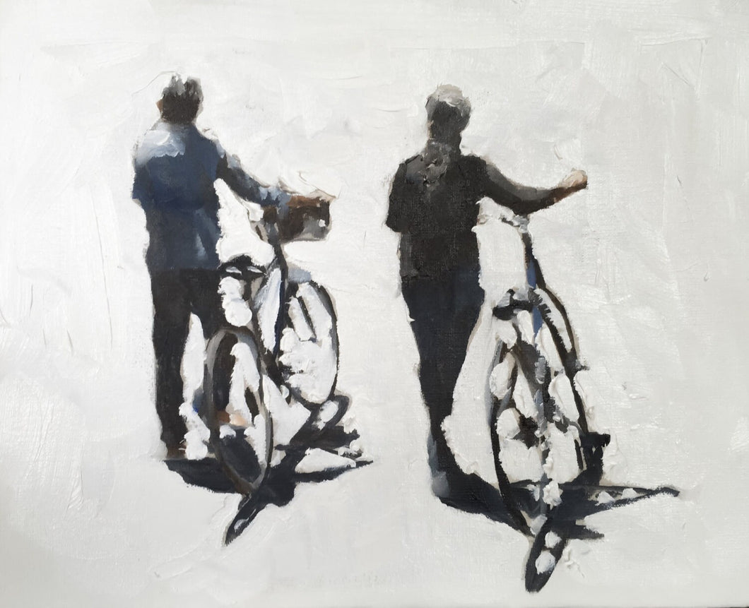 Cyclists  Painting, Bicycle Painting, Cycling art ,Cycling Poster, Cycling Print - Fine Art - from original oil painting by James Coates