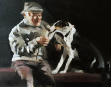 Load image into Gallery viewer, Man and Dog Painting , Prints, Posters, Originals, Commissions, Fine Art - from original oil painting by James Coates
