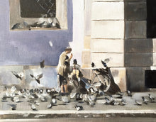 Load image into Gallery viewer, Pigeons - Painting - Poster - Wall art - Canvas Print - Fine Art - from original oil painting by James Coates
