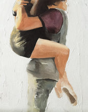 Load image into Gallery viewer, Couple hugging Painting - Poster  -Wall art - Canvas Print - Fine Art - from original oil painting by James Coates
