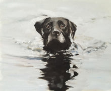Load image into Gallery viewer, Black Labrador Dog Painting, Prints, Canvas, Posters, Originals, Commissions, Fine Art - from original oil painting by James Coates
