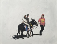 Load image into Gallery viewer, Donkey Ride Painting, Donkey Poster, Donkey Wall art, Donkey Canvas Print - Fine Art - from original oil painting by James Coates
