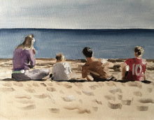 Load image into Gallery viewer, Beach Family Painting, Prints, Posters, Originals, Commissions, Fine Art - from original oil painting by James Coates
