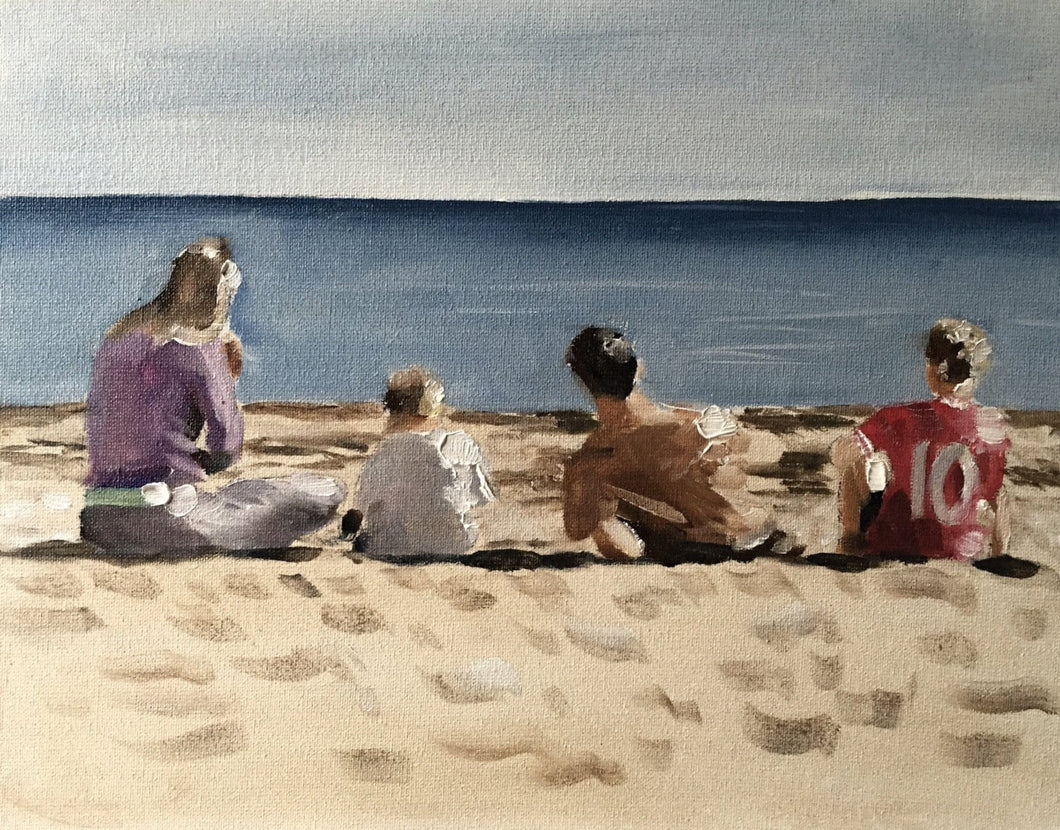 Beach Family Painting, Prints, Posters, Originals, Commissions, Fine Art - from original oil painting by James Coates