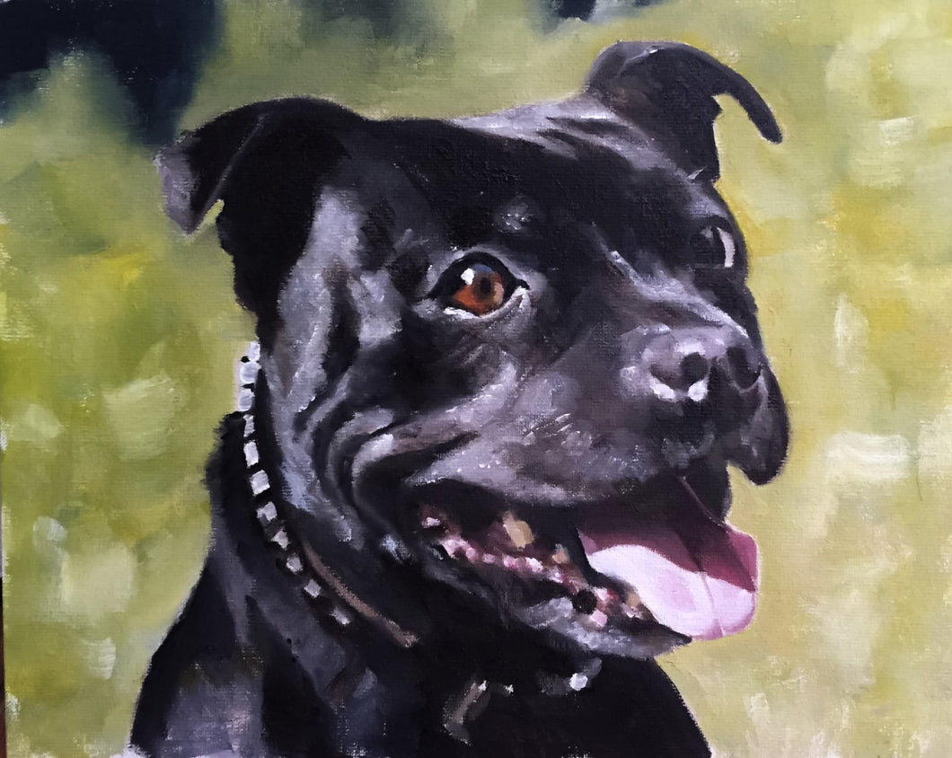 Staffordshire Bull Dog- Painting  -Dog art - Dog Prints - Fine Art - from original oil painting by James Coates