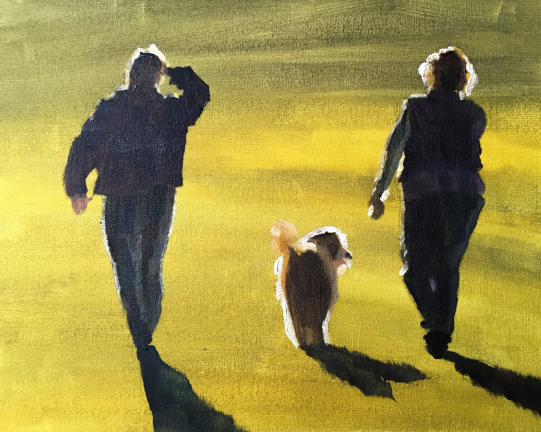 Dog walk Painting  -Dog art - Dog Prints - Fine Art - from original oil painting by James Coates