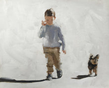 Load image into Gallery viewer, Little Boy and his dog Painting, Prints, Canvas, Posters, Originals, Commissions - Fine Art - from original oil painting by James Coates
