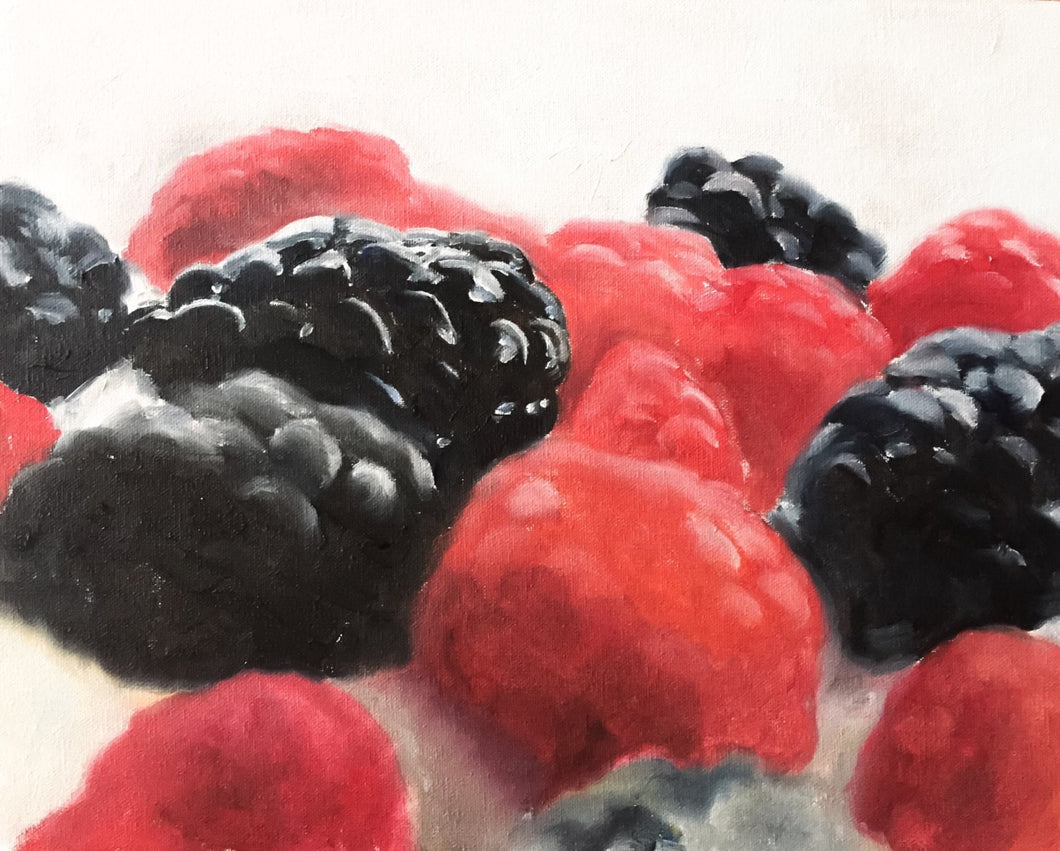 Raspberries Painting, Prints, Canvas, Posters, Originals, Commissions,  Fine Art  from original oil painting by James Coates
